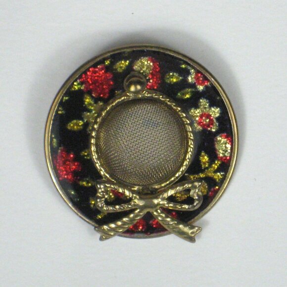 Hat Bow Brooch Goldtone 1 In Mesh Estate Jewelry Pin VIntage 1980 - Picture 1 of 5